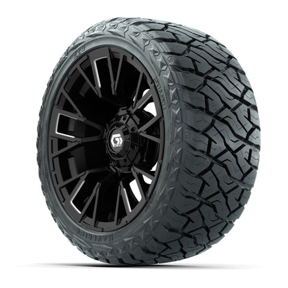 14" GTW Vandal Wheels Machined Matte Black and Maverick Low Profile & All Terrain Tires Combo Set of 4