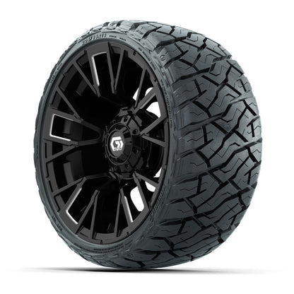 14" GTW Vandal Wheels Machined Matte Black and Maverick Low Profile & All Terrain Tires Combo Set of 4