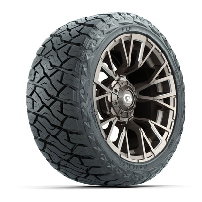 14" GTW Vandal Wheels Machined Satin Bronze and Maverick Low Profile & All Terrain Tires Combo Set of 4