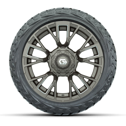 14" GTW Vandal Wheels Machined Satin Bronze and Maverick Low Profile & All Terrain Tires Combo Set of 4