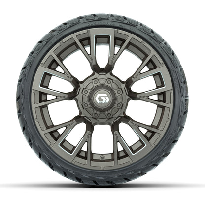14" GTW Vandal Wheels Machined Satin Bronze and Maverick Low Profile & All Terrain Tires Combo Set of 4