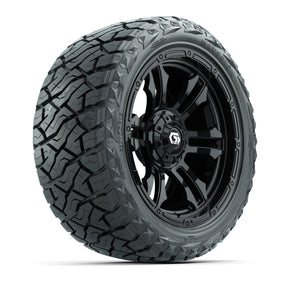 15" GTW Shogun Wheels Gloss Black and Maverick 23x10.00-R15 All Terrain Tires Combo Set of 4