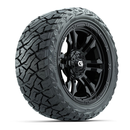 15" GTW Shogun Wheels Gloss Black and Maverick 23x10.00-R15 All Terrain Tires Combo Set of 4