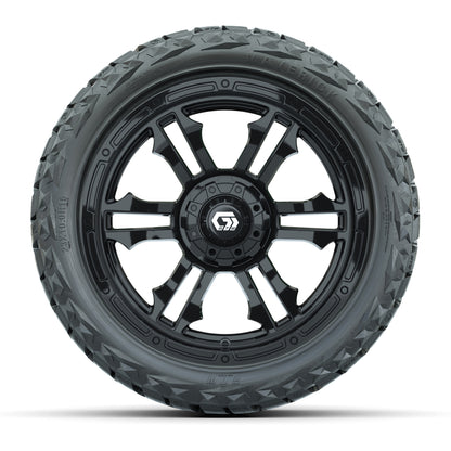 15" GTW Shogun Wheels Gloss Black and Maverick 23x10.00-R15 All Terrain Tires Combo Set of 4