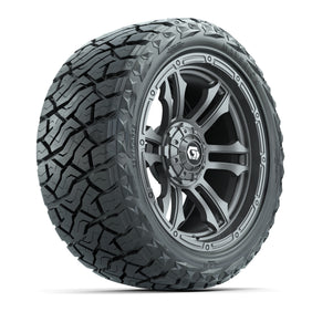 15" GTW Shogun Wheels Gloss Gunmetal and Maverick 23x10.00-R15 All Terrain Tires Combo Set of 4