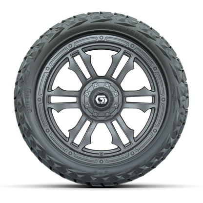 15" GTW Shogun Wheels Gloss Gunmetal and Maverick 23x10.00-R15 All Terrain Tires Combo Set of 4
