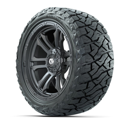 15" GTW Shogun Wheels Gloss Gunmetal and Maverick 23x10.00-R15 All Terrain Tires Combo Set of 4