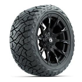 15" GTW Diablo Wheels Gloss Machined Black and Maverick 23x10.00-R15 All Terrain Tires Combo Set of 4