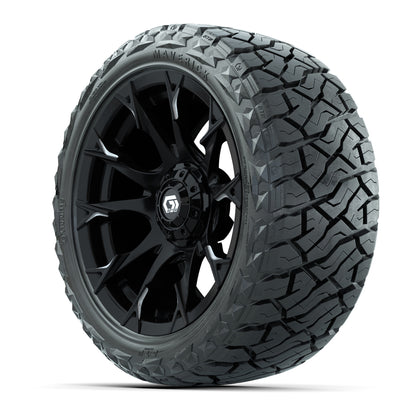 15" GTW Diablo Wheels Gloss Machined Black and Maverick 23x10.00-R15 All Terrain Tires Combo Set of 4