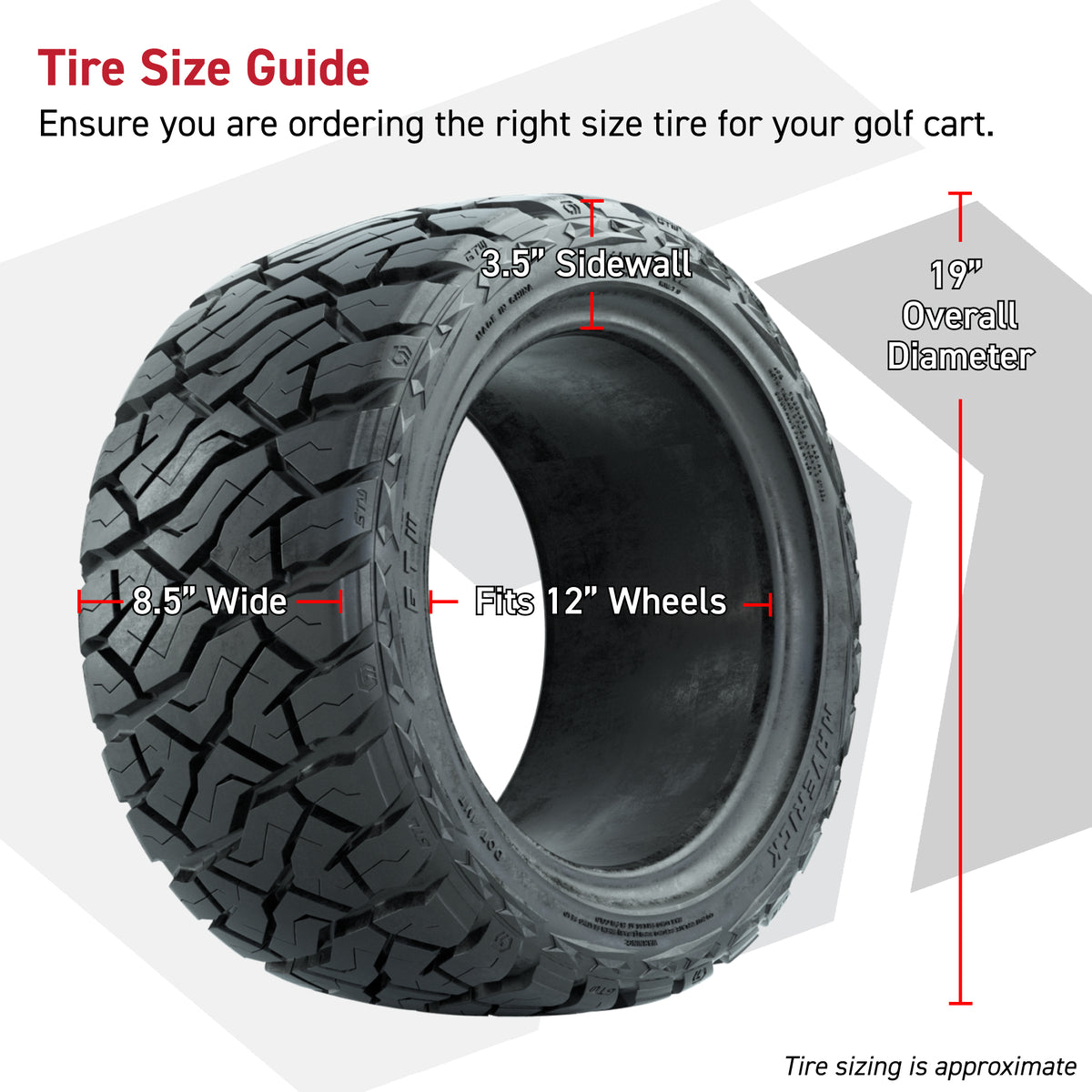 12" GTW Vortex Wheels Matte Black and Maverick Low Profile & All Terrain Tires Combo Set of 4