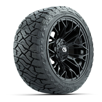 14" GTW Stellar Wheels Matte Black and Maverick 23x10.00-R14 All Terrain Tires Set of 4
