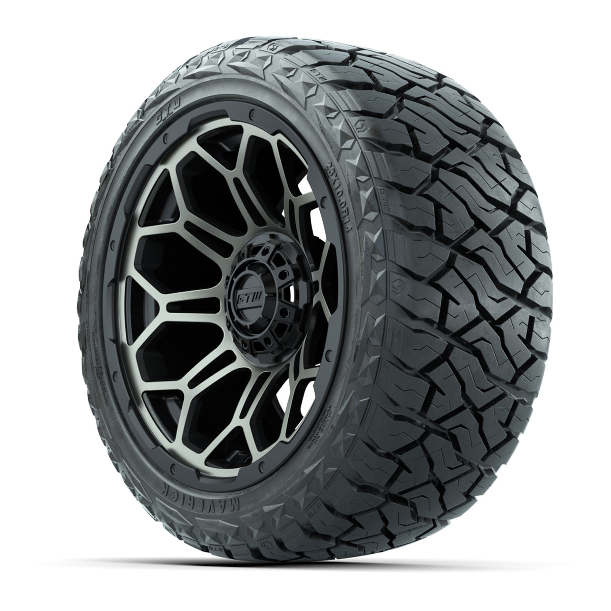 14" GTW Bravo Wheels Matte Bronze and Maverick 23x10.00-R14 All Terrain Tires Set of 4