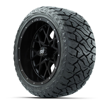 14" GTW Vortex Wheels Matte Black and Maverick Low Profile & All Terrain Tires Combo Set of 4