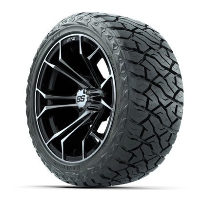 14" GTW Spyder Wheels Machined Black and Maverick Low Profile & All Terrain Tires Combo Set of 4
