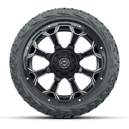 14" GTW Raven Wheels Matte Black and Maverick Low Profile & All Terrain Tires Combo Set of 4