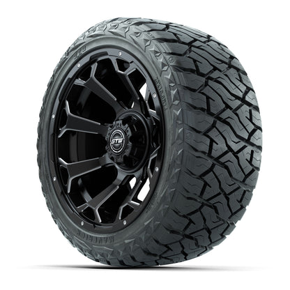 14" GTW Raven Wheels Matte Black and Maverick Low Profile & All Terrain Tires Combo Set of 4