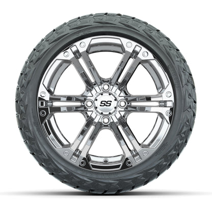 14" GTW Specter Wheels Chrome and Maverick Low Profile & All Terrain Tires Combo Set of 4