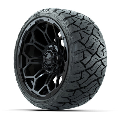 14" GTW Bravo Wheels Matte Black and Maverick 205/35-R14 Low Profile All Terrain Tires Set of 4