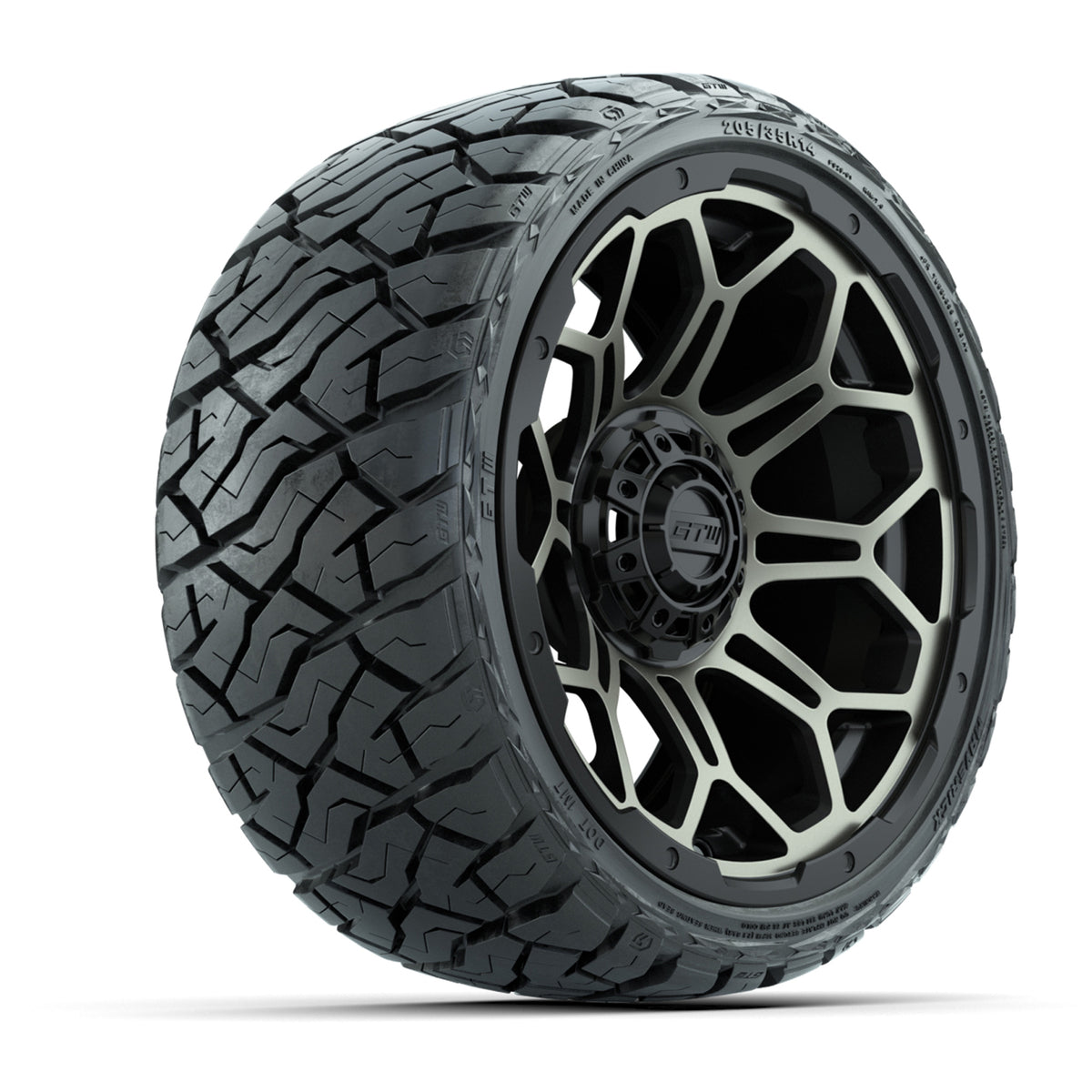 14" GTW Bravo Wheels Bronze and Maverick 205/35-R14 Low Profile All Terrain Tires Set of 4