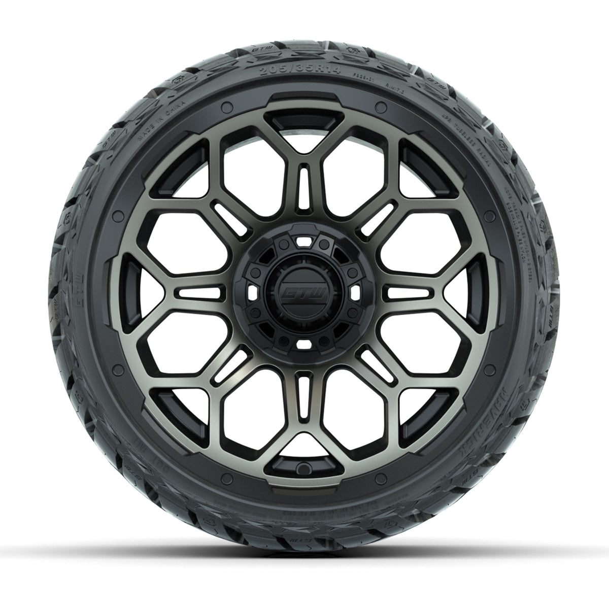 14" GTW Bravo Wheels Bronze and Maverick 205/35-R14 Low Profile All Terrain Tires Set of 4