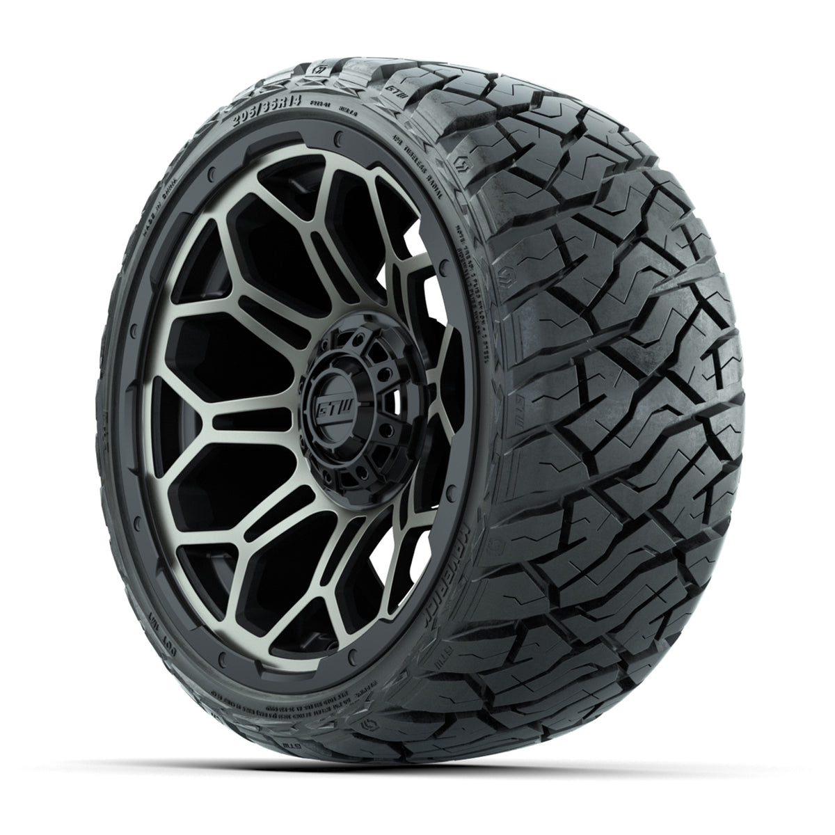 14" GTW Bravo Wheels Bronze and Maverick 205/35-R14 Low Profile All Terrain Tires Set of 4