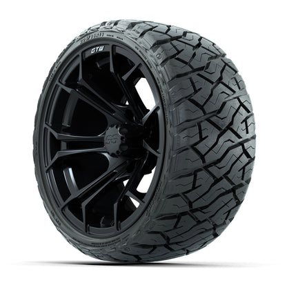 14" GTW Spyder Wheels Matte Black and Maverick Low Profile & All Terrain Tires Combo Set of 4