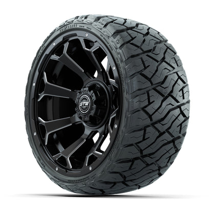 14" GTW Raven Wheels Matte Black and Maverick Low Profile & All Terrain Tires Combo Set of 4