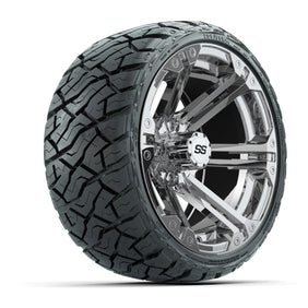14" GTW Specter Wheels Chrome and Maverick Low Profile & All Terrain Tires Combo Set of 4