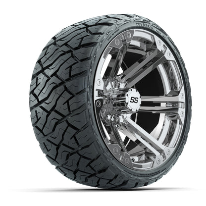 14" GTW Specter Wheels Chrome and Maverick Low Profile & All Terrain Tires Combo Set of 4