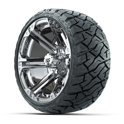 14" GTW Specter Wheels Chrome and Maverick Low Profile & All Terrain Tires Combo Set of 4