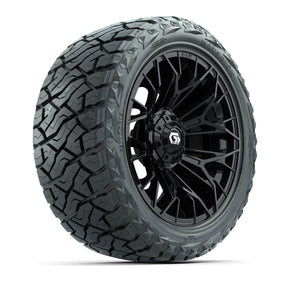 15" GTW Stellar Wheels Matte Black and Maverick 23x10.00-R15 All Terrain Tires Combo Set of 4