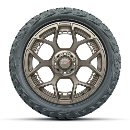 15" GTW MadJax Wheels Flow Form Evolution Matte Bronze and Maverick 23x10.00-R15 All Terrain Tires Combo Set of 4