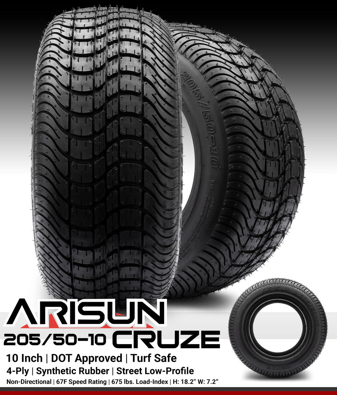 Arisun Cruze DOT Street 205/50‐10 - Set of 4