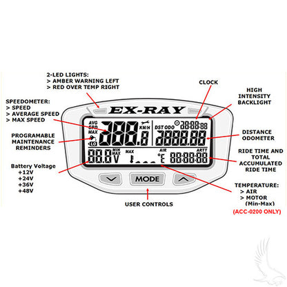 Speedometer, Multi Function, Universal, w/o Motor Temperature Sensor