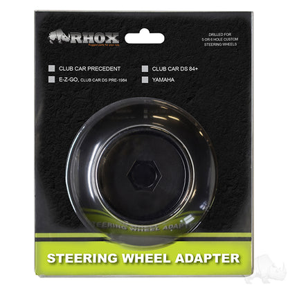 RHOX Black Satin Steering Wheel Adaptor 5 or 6 Hole for Club Car Precedent
