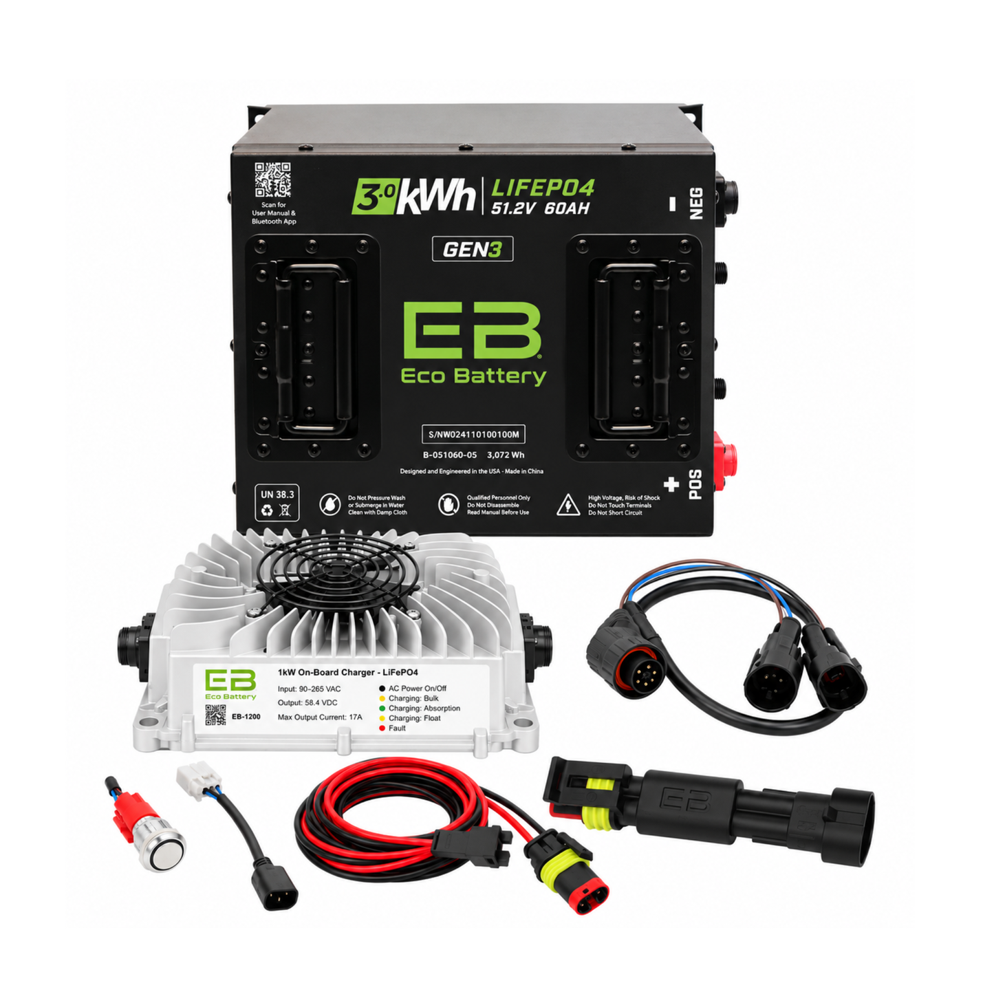 Eco Battery 48V 60Ah Lithium Bundle Kit