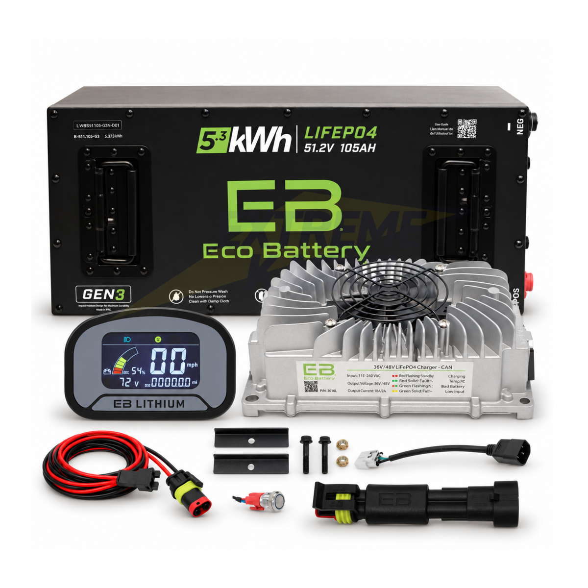 Eco Battery 48V 105Ah Skinny Bundle - Select your Cart