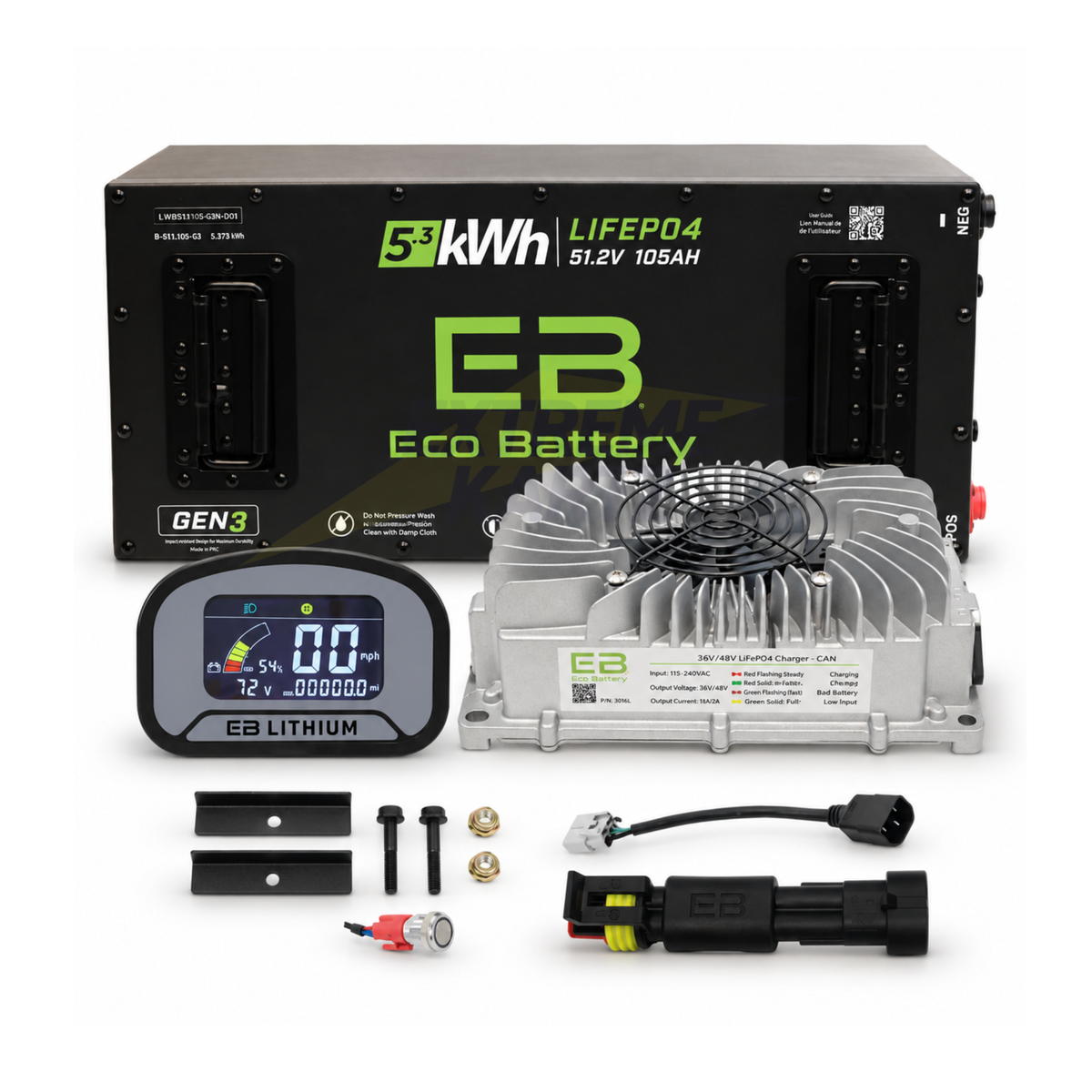 Eco Battery 48V 105Ah Skinny Bundle - Select your Cart