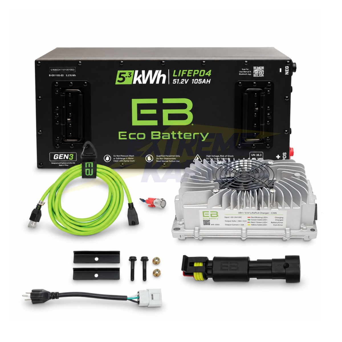 Eco Battery 48V 105Ah Skinny Bundle - Select your Cart