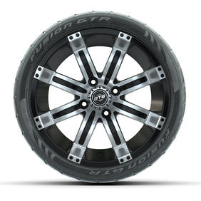 14 GTW Tempest Machined/Black Wheels with Fusion GTR Street Tires  Set of 4
