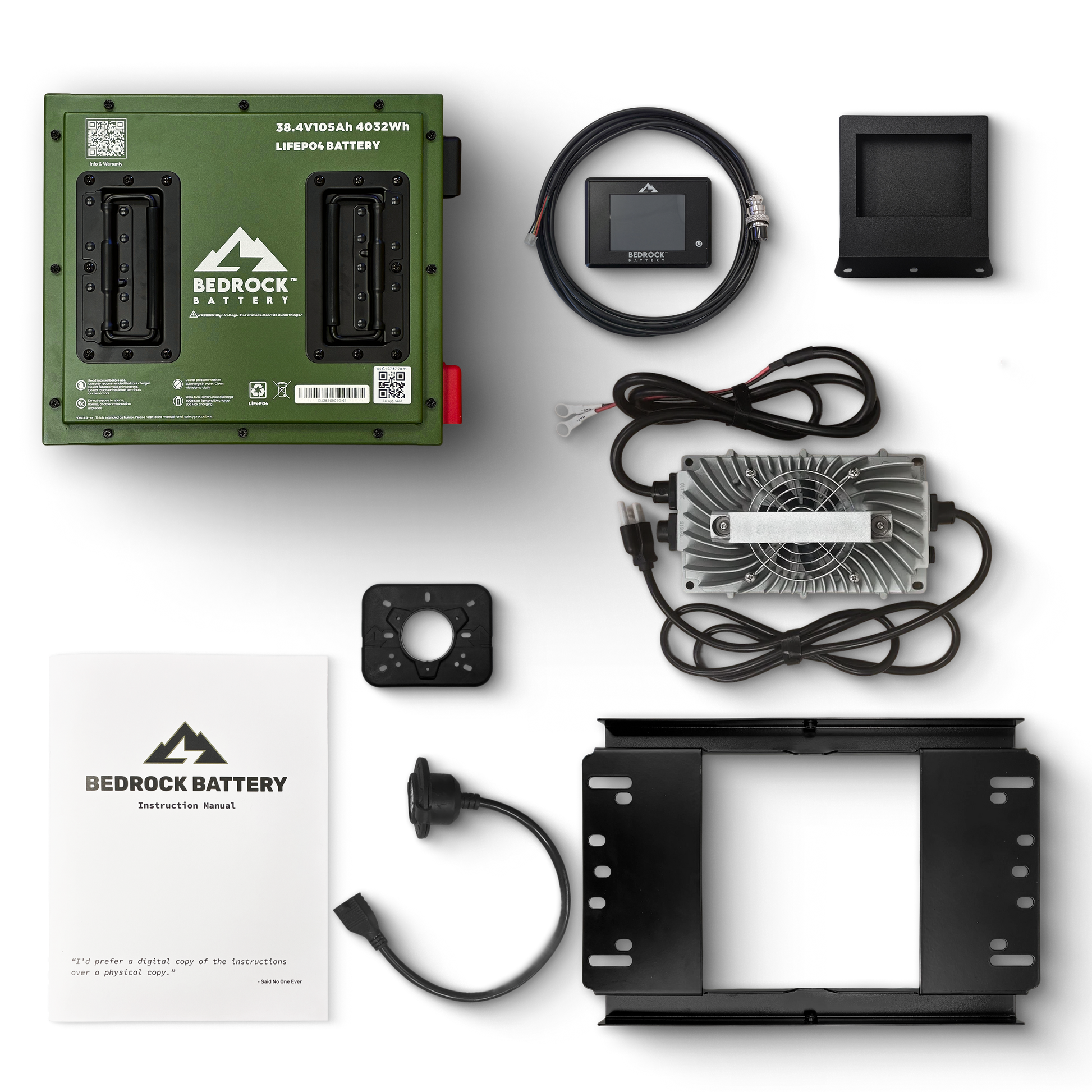 Bedrock Battery 36V 105Ah Lithium Conversion Kit Inclusion with Touch Display Charge Meter for Club Car DS