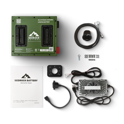 Bedrock Battery 36V 105Ah Lithium Conversion Kit Inclusion with Round Charge Meter