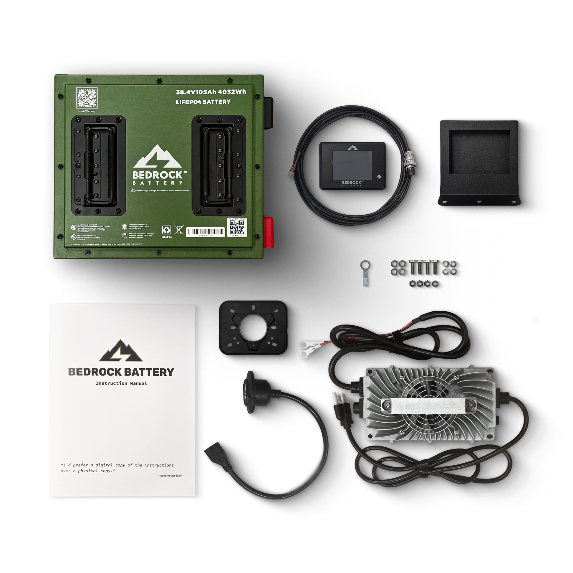 Bedrock Battery 36V 105Ah Lithium Conversion Kit Inclusion with Touch Display Charge Meter