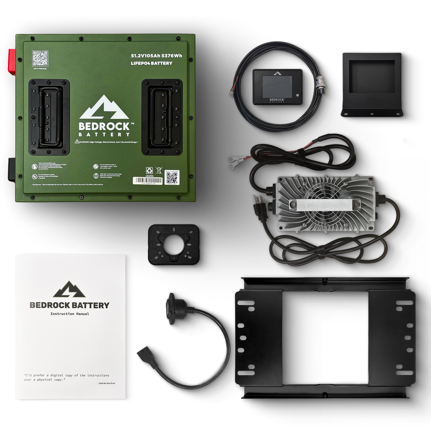 Bedrock Battery 48V 105Ah Compact Lithium Conversion Kit Inclusion with Touch Display Charge Meter - Club Car DS