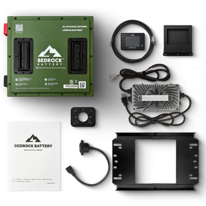 Bedrock Battery 48V 105Ah Compact Lithium Conversion Kit Inclusion with Touch Display Charge Meter - Club Car DS