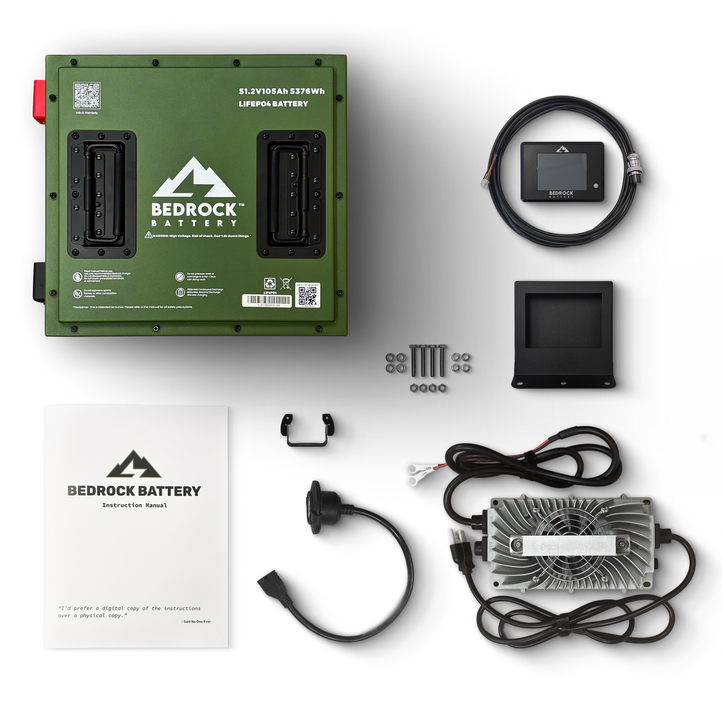 Bedrock Battery 48V 105Ah Compact Lithium Conversion Kit Inclusion with Touch Charge Meter - Club Car Precedent / Onward / Tempo