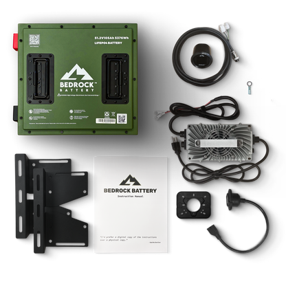 Bedrock Battery 48V 105Ah Compact Lithium Conversion Kit Inclusion with Round Charge Meter - Other Carts