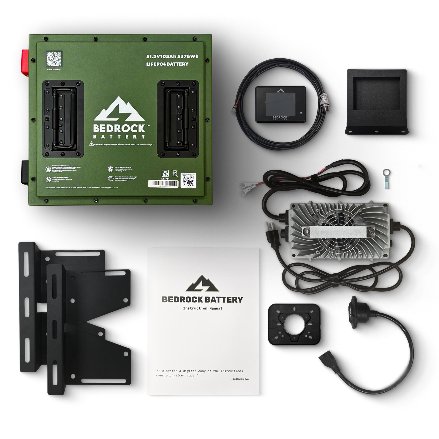 Bedrock Battery 48V 105Ah Compact Lithium Conversion Kit Inclusion with Touch Display Charge Meter - Other Carts