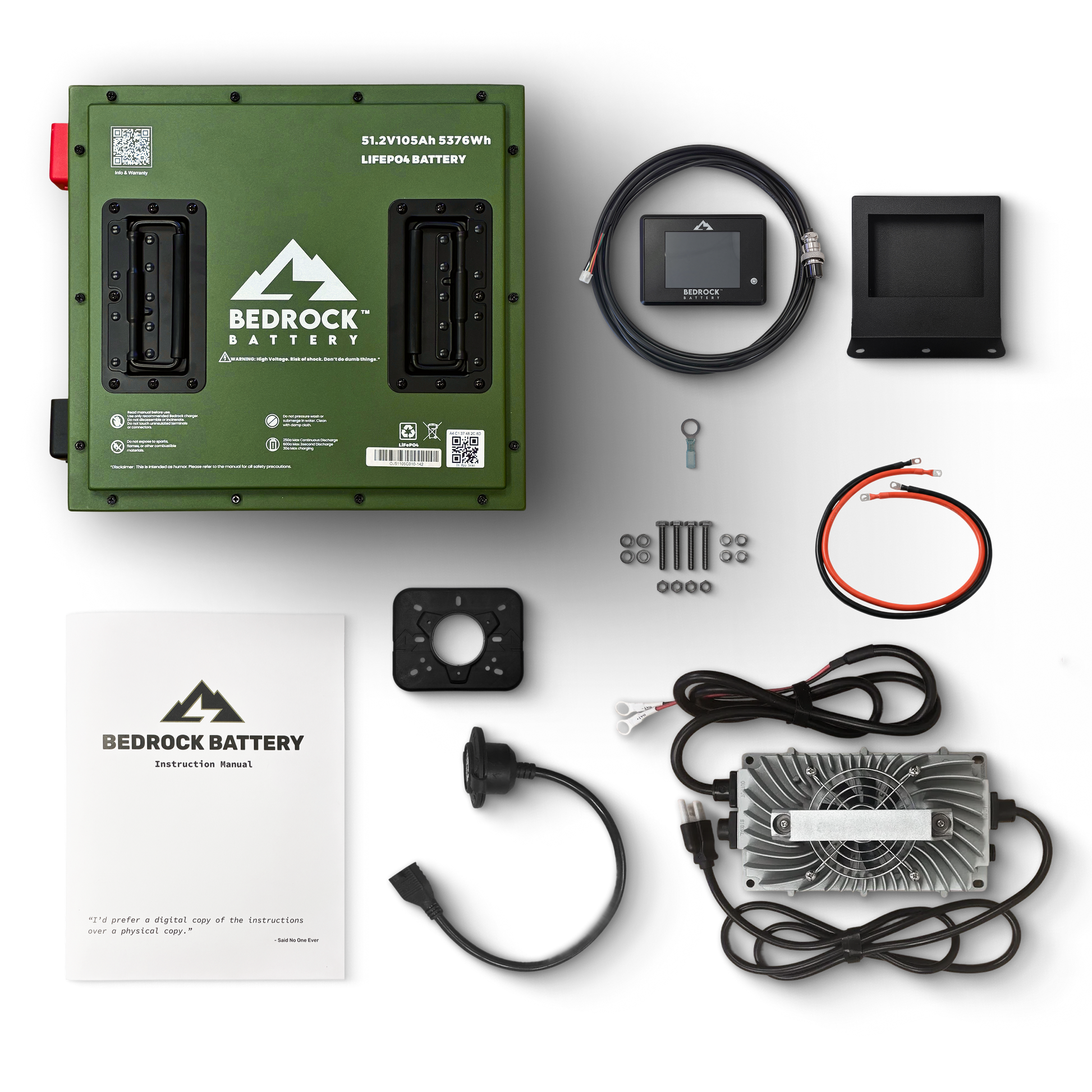 Bedrock Battery 48V 105Ah Compact Lithium Conversion Kit Inclusion with Touch Display Charge Meter - Yamaha Drive '10