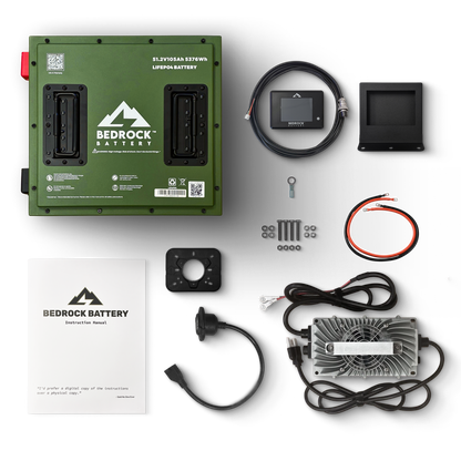 Bedrock Battery 48V 105Ah Compact Lithium Conversion Kit Inclusion with Touch Display Charge Meter - Yamaha Drive '10